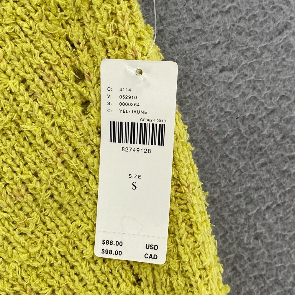 Anthropologie Sweater Tank Womens Small Pointelle Knit Oversized Yellow Beachy - Picture 7 of 13
